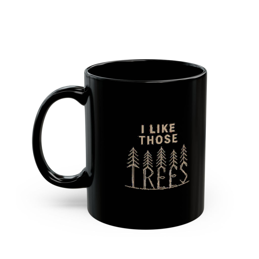 ILT Modern Glossy Black Line Art Mug, 11 oz glossy black ceramic mug