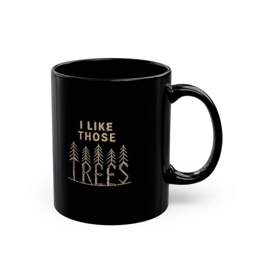 ILT Modern Glossy Black Line Art Mug, 11 oz glossy black ceramic mug