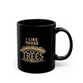ILT Modern Glossy Black Tree Word Mug, 11 oz glossy black ceramic mug