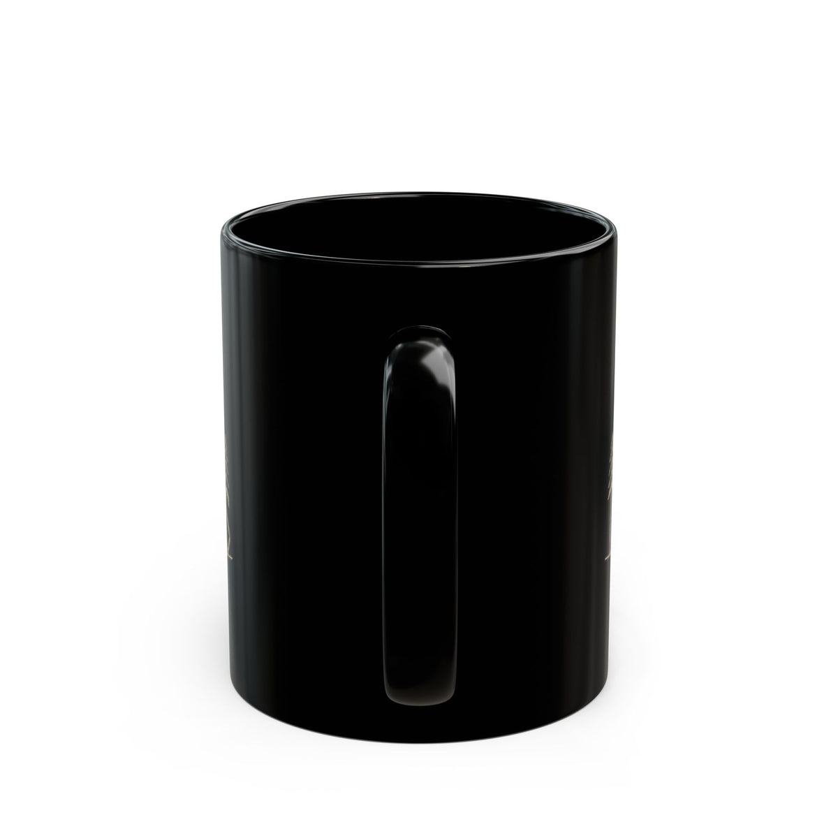 ILT Modern Glossy Black Line Art Mug, 11 oz glossy black ceramic mug