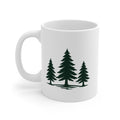 ILT Classic Mug three pine trees artwork side, 11 oz white ceramic mug