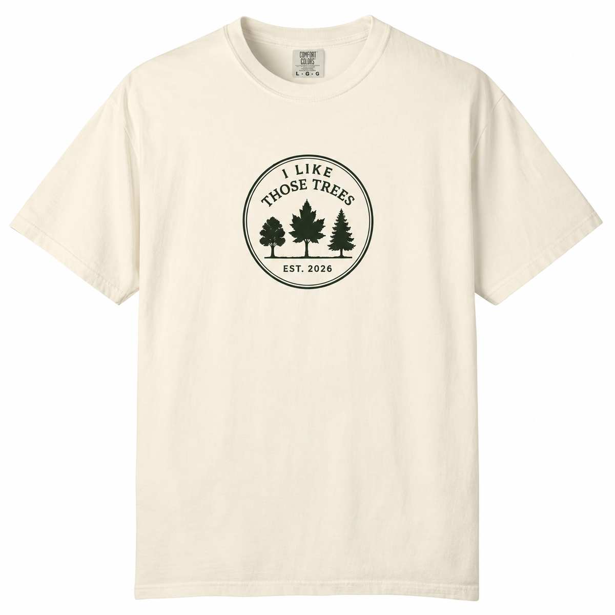 ILT Signature Circle Tee in Ivory — front hero mockup